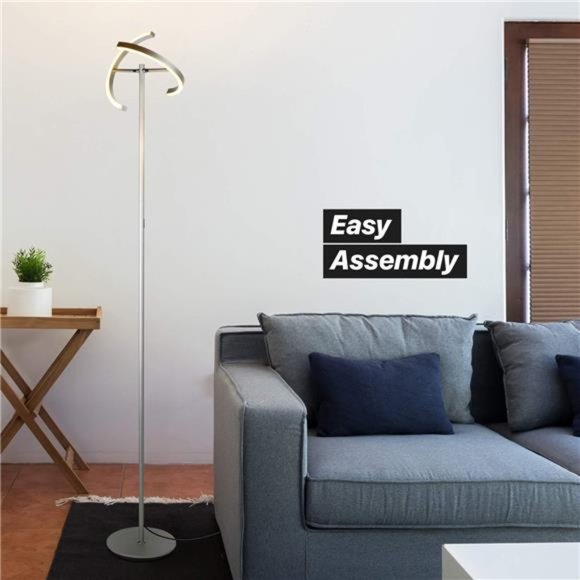 Split Floor Lamp, Modern Bright LED Torchiere Floor Lamp for Offices - Dimmable - Picture 4 of 5